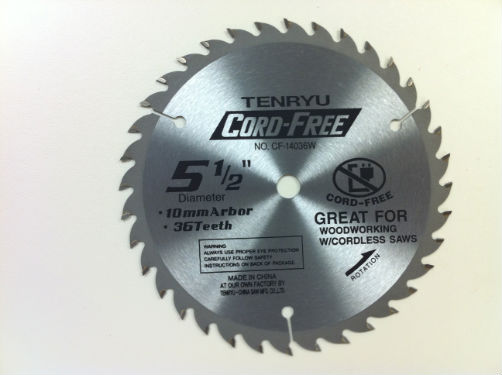 Tenryu CF-14036W Cord-Free 5-1/2" X 36T 10mm Arbor