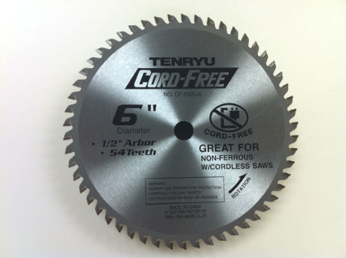 Tenryu CF-15254A Cord-Free 6" X 54T 1/2" Arbor