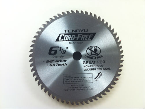 Tenryu CF-16560A Cord-Free 6-1/2" X 60T 5/8" Arbor