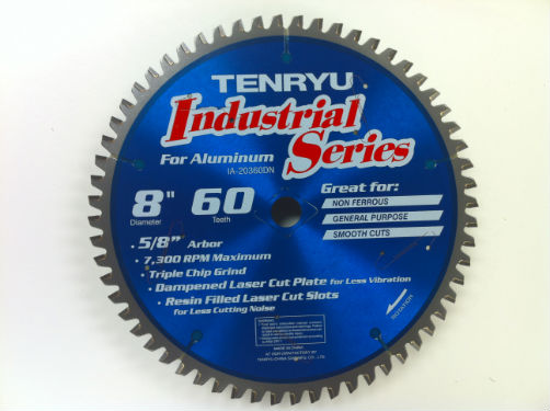 Tenryu IA-20360DN Industrial Non-Ferrous 8" X 60T 5/8" KO Arbor